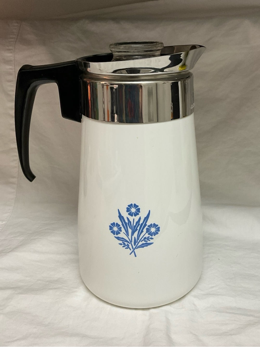 Corning Ware Vintage Coffee Pot Blue Cornflower Complete EUC